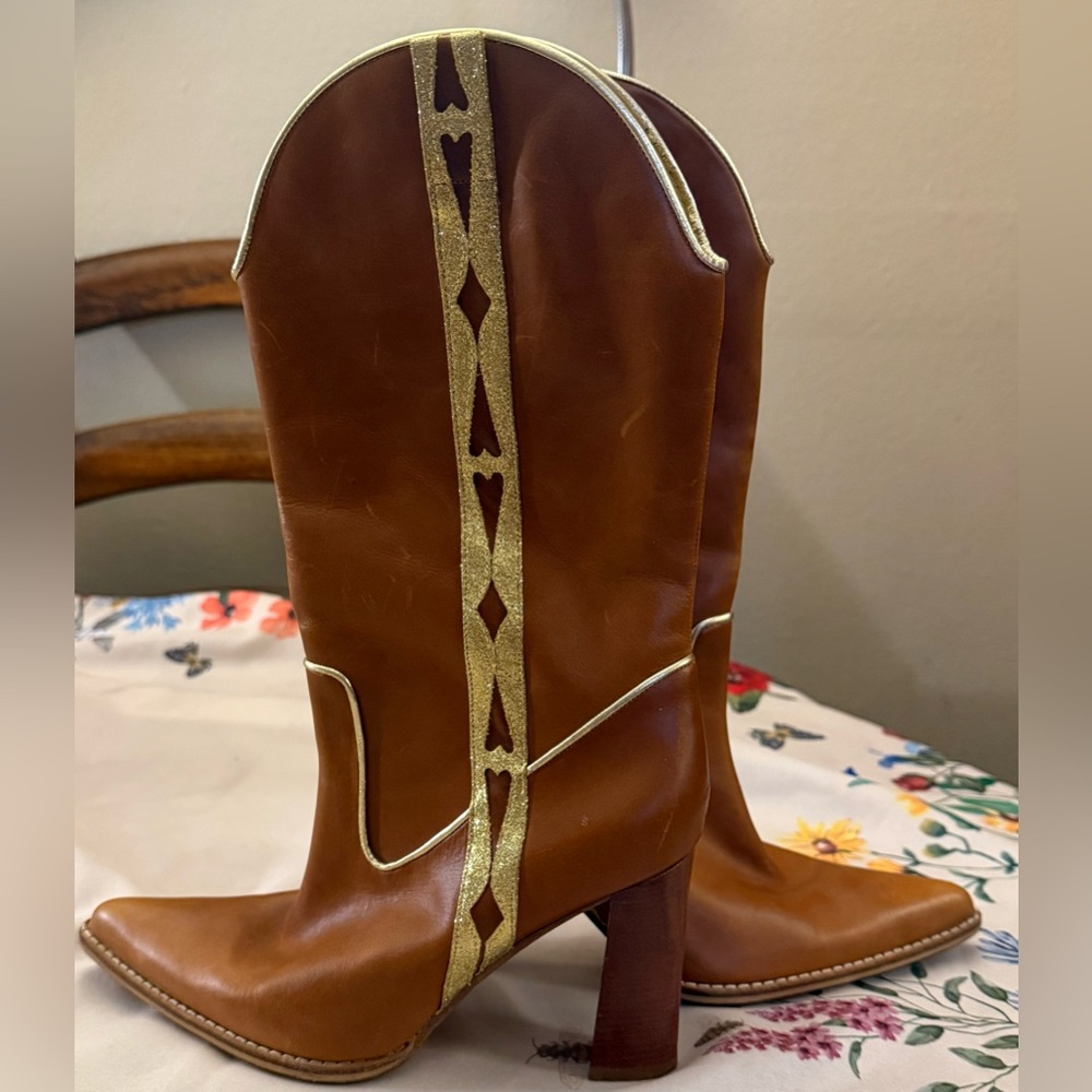 Nick G Series Leather Brown Western-Style Women's Boots